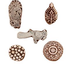 Set of 5 Piece New Mix Wooden Printing Blocks