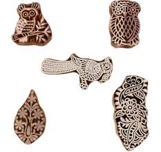 Set of 5 Piece New Mix Wooden Printing Blocks