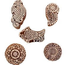 Set of 5 Piece New Mix Wooden Printing Blocks