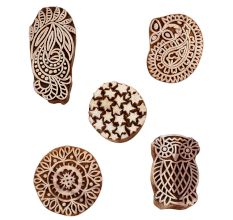 Set of 5 Piece New Mix Wooden Printing Blocks