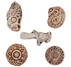 Set of 5 Piece New Mix Wooden Printing Blocks