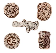 Set of 5 Piece New Mix Wooden Printing Blocks