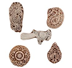Set of 5 Piece New Mix Wooden Printing Blocks