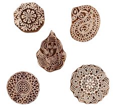Set of 5 Piece New Mix Wooden Printing Blocks