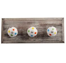 Multi Color Dot Wooden Hooks