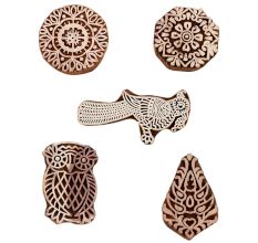 Set of 5 Piece New Mix Wooden Printing Blocks