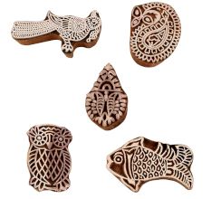 Set of 5 Piece New Mix Wooden Printing Blocks