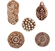 Set of 5 Piece New Mix Wooden Printing Blocks