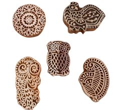 Set of 5 Piece New Mix Wooden Printing Blocks