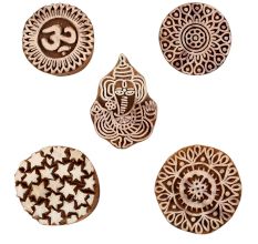 Set of 5 Piece New Mix Wooden Printing Blocks