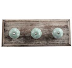 Sage Green White Dot Wooden Hooks