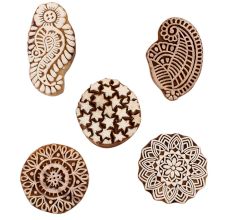 Set of 5 Piece New Mix Wooden Printing Blocks
