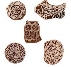 Set of 5 Piece New Mix Wooden Printing Blocks