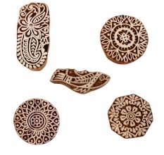 Set of 5 Piece New Mix Wooden Printing Blocks