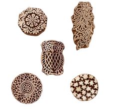 Set of 5 Piece New Mix Wooden Printing Blocks