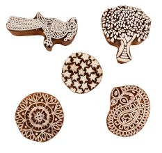 Set of 5 Piece New Mix Wooden Printing Blocks