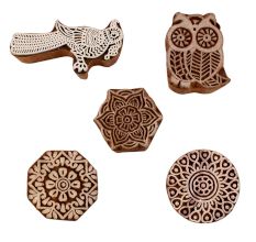 Set of 5 Piece New Mix Wooden Printing Blocks