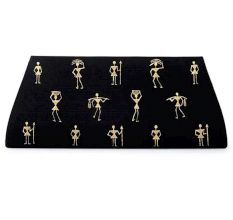 Handmade Black Color Warli Painted Cotton Silk Clutch bag for Women