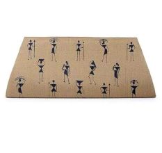 Handmade Beige Color Warli Painted Cotton Silk Clutch bag for Women