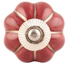 Cherry Golden Line Ceramic Melon Cabinet Knob