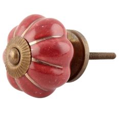 Cherry Golden Line Ceramic Melon Cabinet Knob
