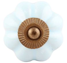 Solid Sky Blue Ceramic Melon Knob