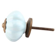Solid Sky Blue Ceramic Melon Knob