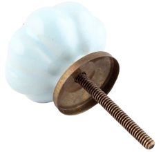 Solid Sky Blue Ceramic Melon Knob