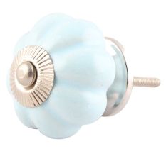 Solid Sky Blue Ceramic Melon Knob