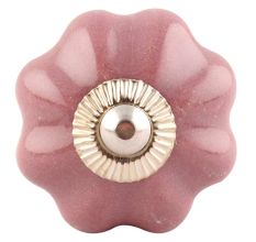  Solid Lavender Ceramic Melon Medium Knob