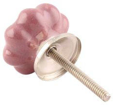  Solid Lavender Ceramic Melon Medium Knob