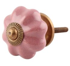  Solid Lavender Ceramic Melon Medium Knob