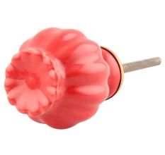 Solid Red Umbrella Ceramic Cabinet Knob