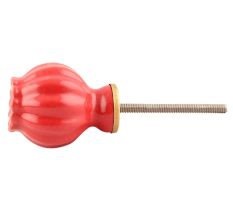 Solid Red Umbrella Ceramic Cabinet Knob