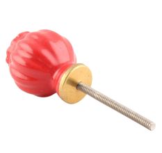 Solid Red Umbrella Ceramic Cabinet Knob