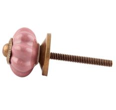 Solid Lavender Small Ceramic Melon Drawer Knob