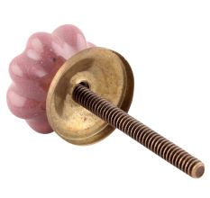 Solid Lavender Small Ceramic Melon Drawer Knob