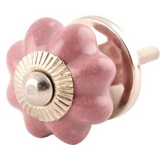 Solid Lavender Small Ceramic Melon Drawer Knob