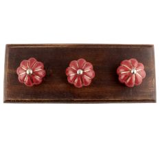 Cherry Golden Line Ceramic Melon Wooden Hooks