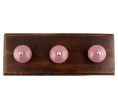  Solid Lavender Ceramic Round Wooden Hooks