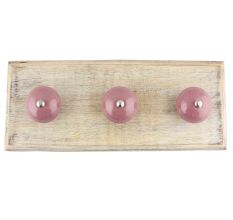  Solid Lavender Ceramic Round Wooden Hooks