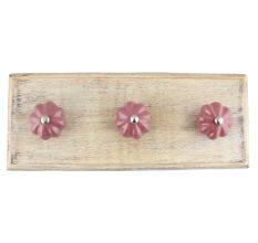 Lavender Solid Ceramic Medium Melon Wooden Hooks