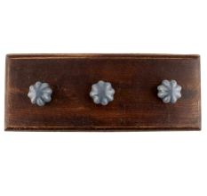 Dark Grey Pomegranate Bud Ceramic Wooden Hooks