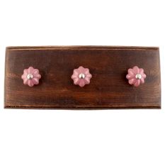 Solid Lavender Small Ceramic Melon Wooden Hooks