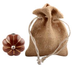 Dark Brown With Golden Line Ceramic Melon Wine Stopper