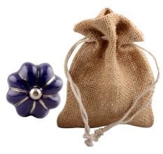 Navy Blue With Silver Line Medium Ceramic Wine Stopper
