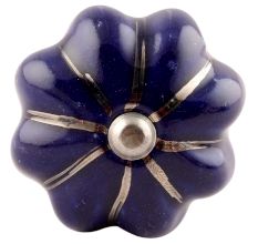 Navy Blue With Silver Line Medium Ceramic Wine Stopper