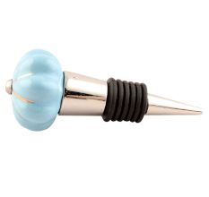 Turquoise Golden Line Medium Ceramic Melon Wine Stopper