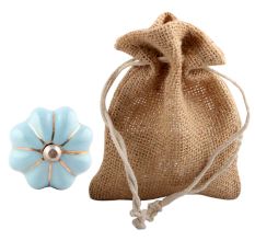 Turquoise Golden Line Medium Ceramic Melon Wine Stopper