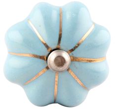 Turquoise Golden Line Medium Ceramic Melon Wine Stopper